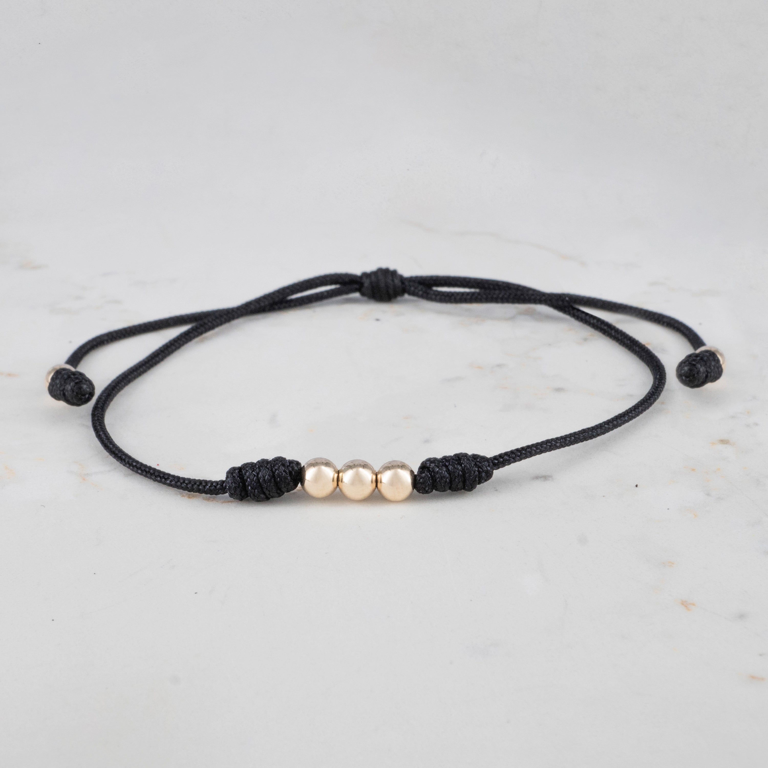 Pulsera Tejida Lisa 3 Balines 4mm