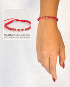 Pulsera Tejida 4mm Neo- Neo Argolla - Balín Liso