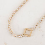 Pulsera Tennis 1.5mm Trebol x3 | Oro laminado