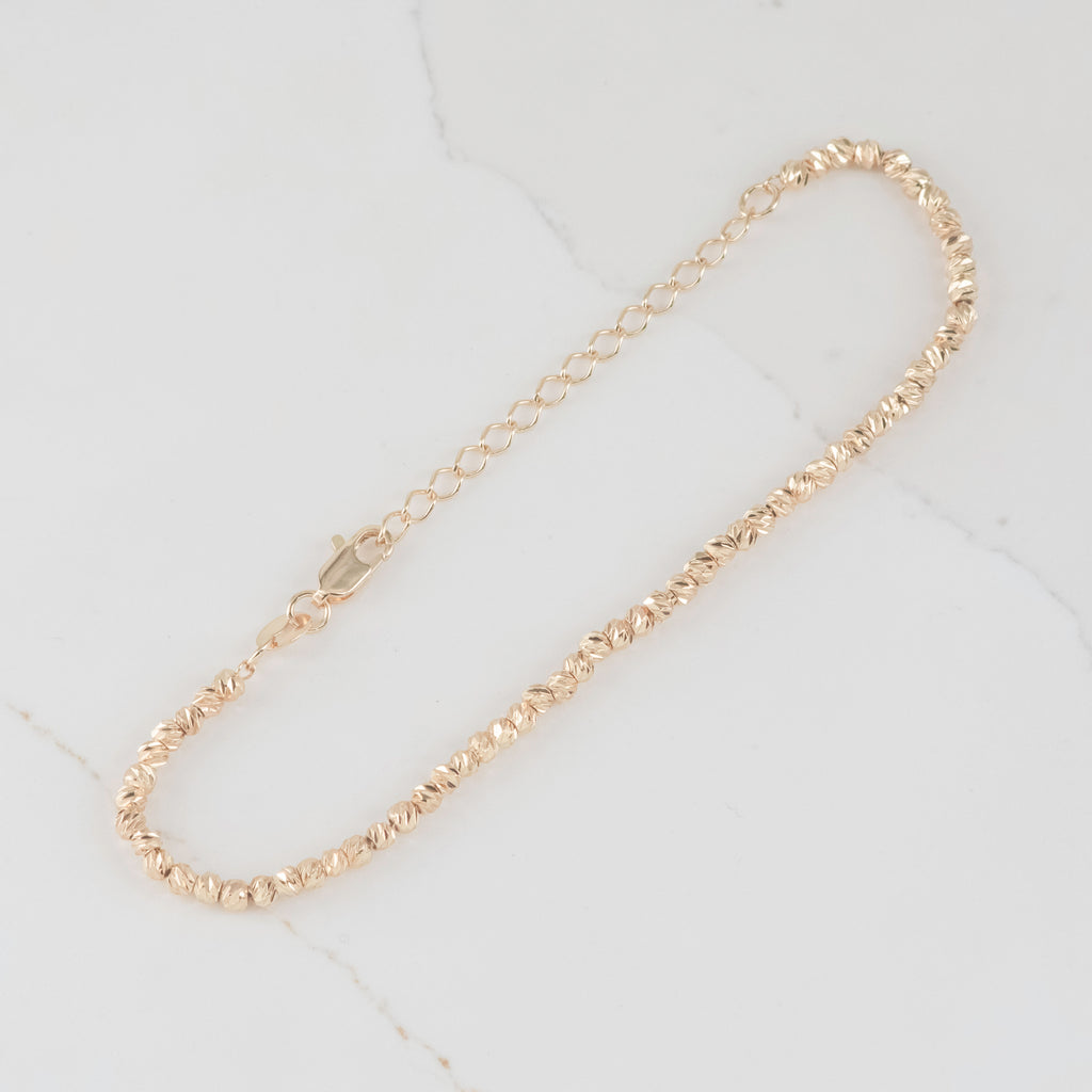 Pulsera Balin Martillado 3mm | Oro laminado