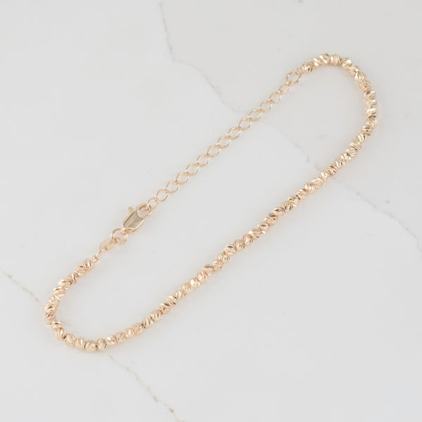Pulsera Balin Martillado 3mm | Oro laminado
