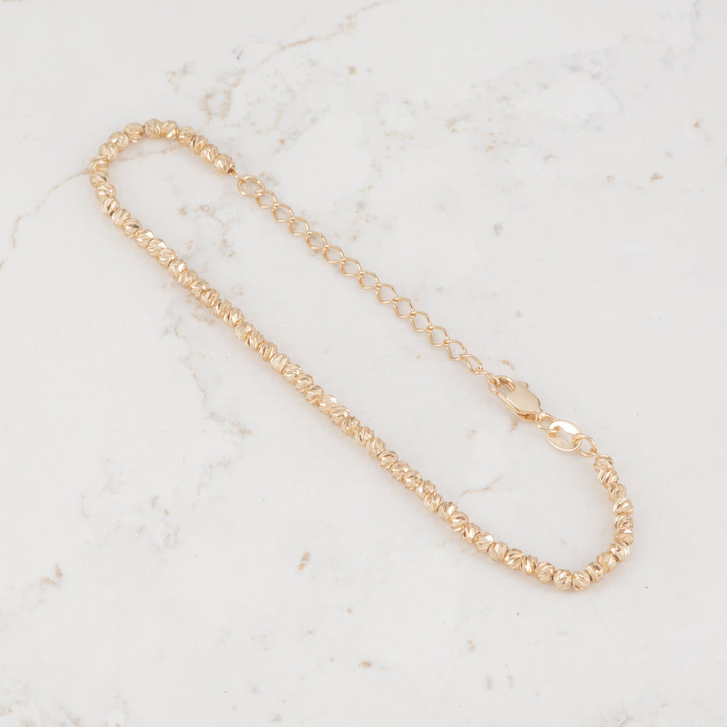 Pulsera Balin Martillado 3mm | Oro laminado