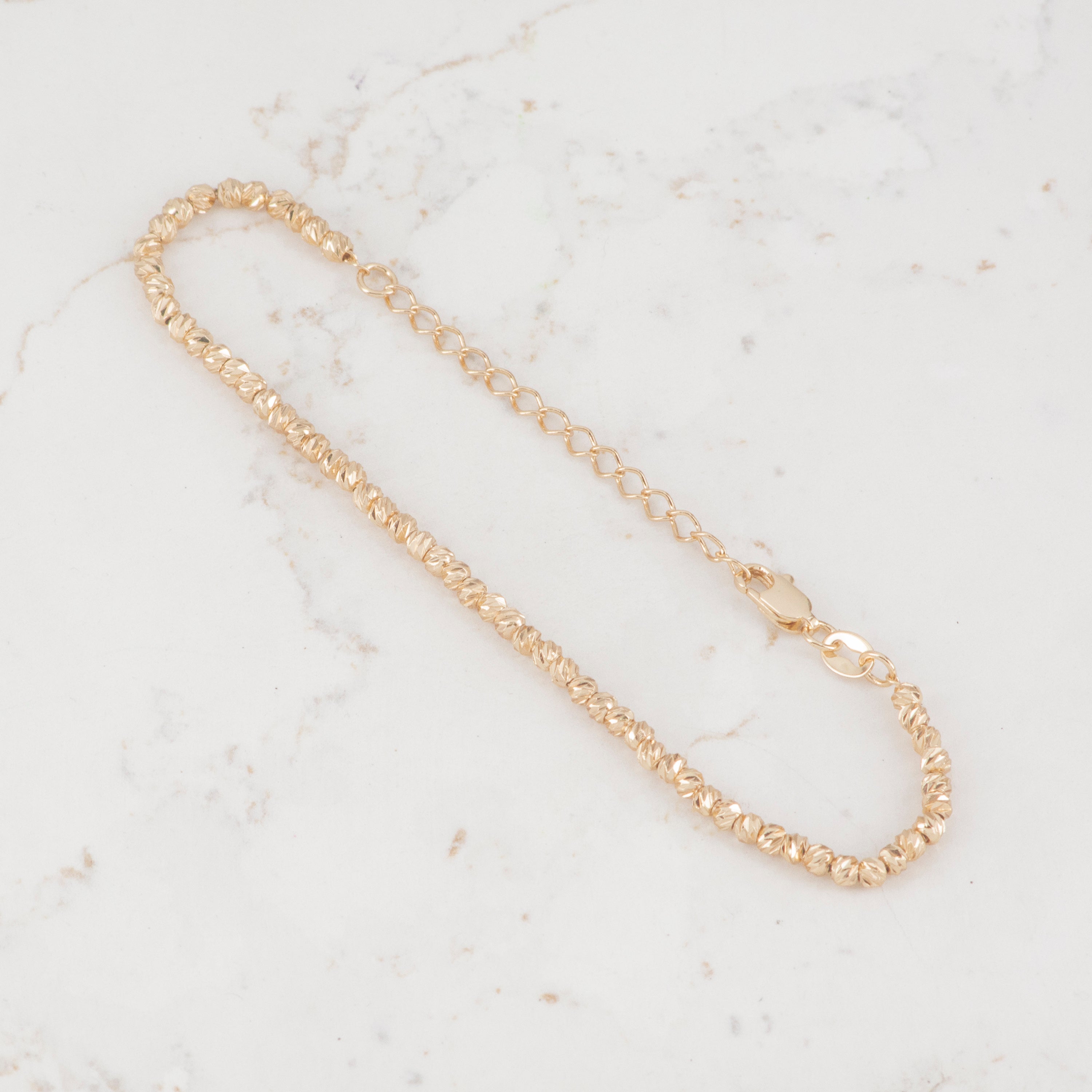 Pulsera Balin Martillado 3mm | Oro laminado