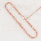 Pulsera Balin Martillado 3mm Oro Rosa  | Oro laminado