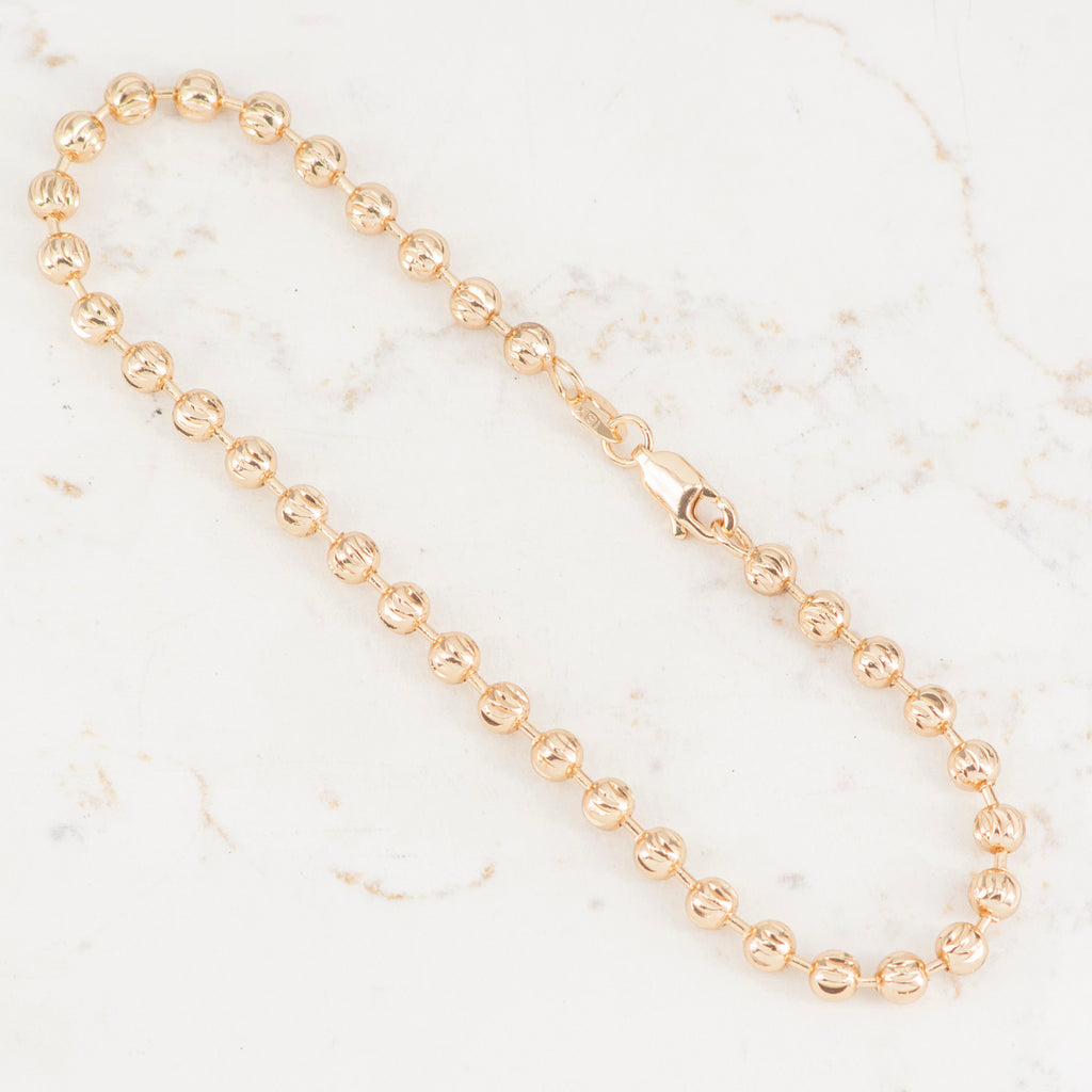 Pulsera militar diamantada 4MM | Oro laminado