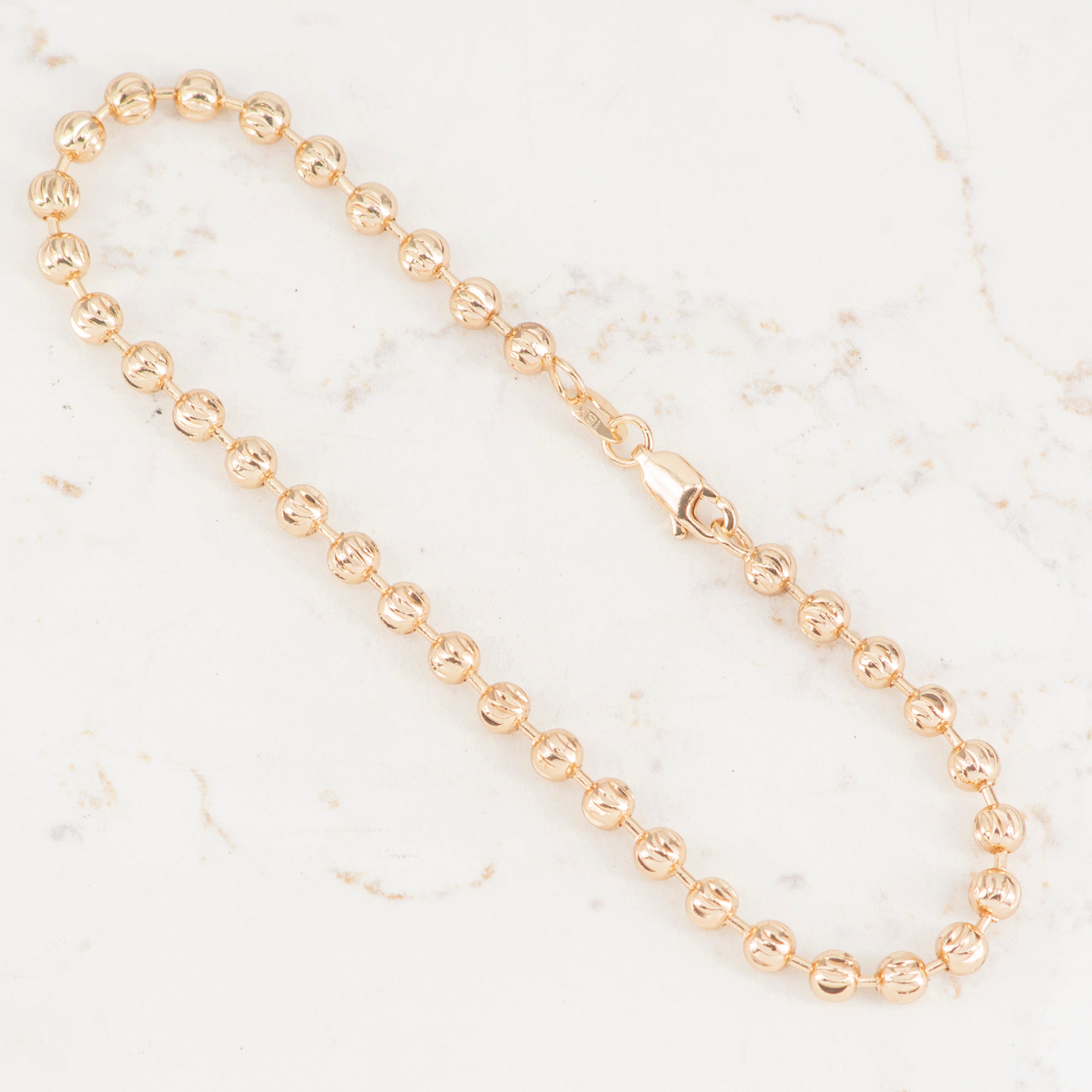 Pulsera militar diamantada 4MM | Oro laminado