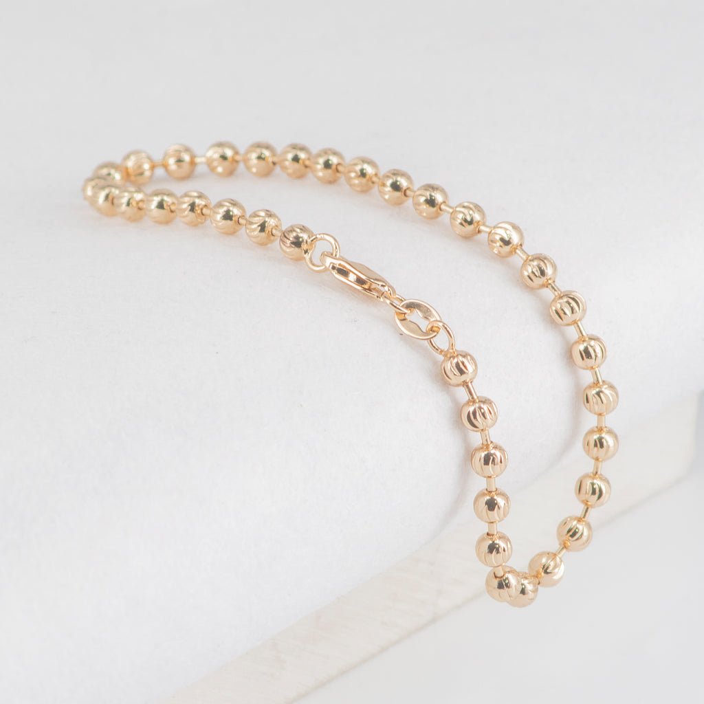 Pulsera militar diamantada 4MM | Oro laminado