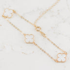 Pulsera Trébol Lux Blanco | Oro laminado