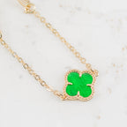 Pulsera Trébol Lux Verde | Oro laminado