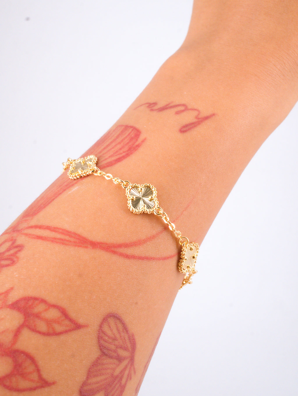 Pulsera X5 Trebol | Oro laminado