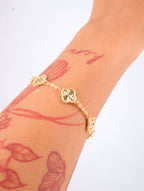 Pulsera X5 Trebol | Oro laminado