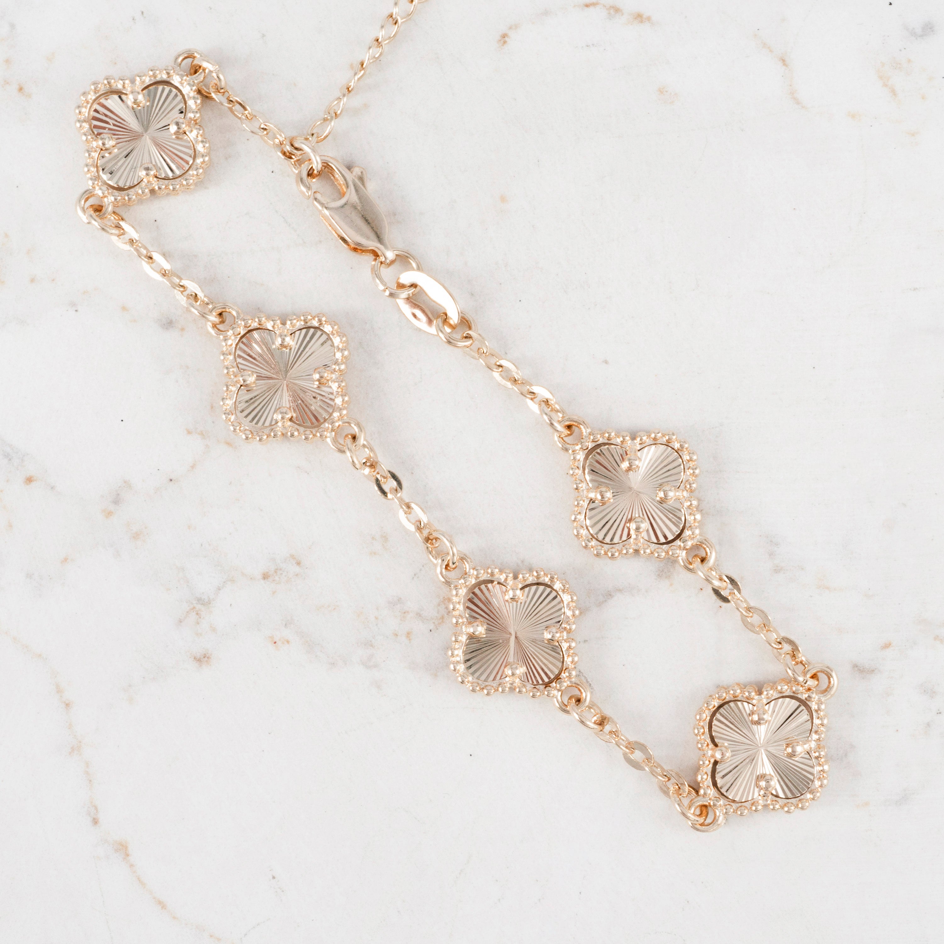 Pulsera X5 Trebol | Oro laminado