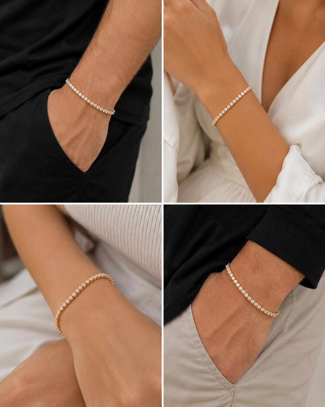 Pulsera Tenis Circon | Oro laminado