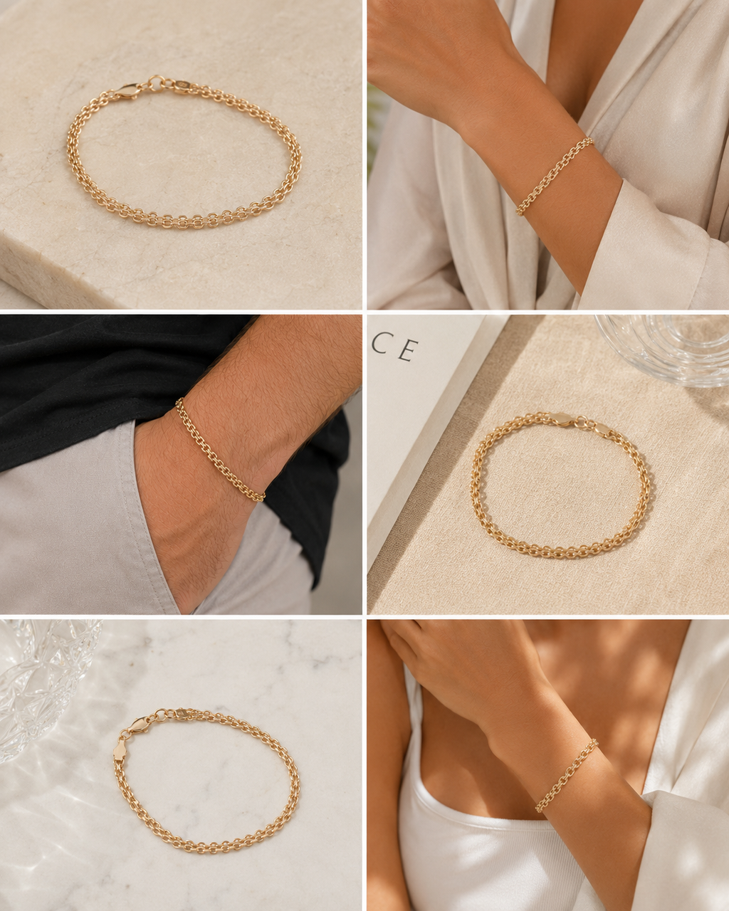 Pulsera Chinesca 4mm-18cm | Oro laminado