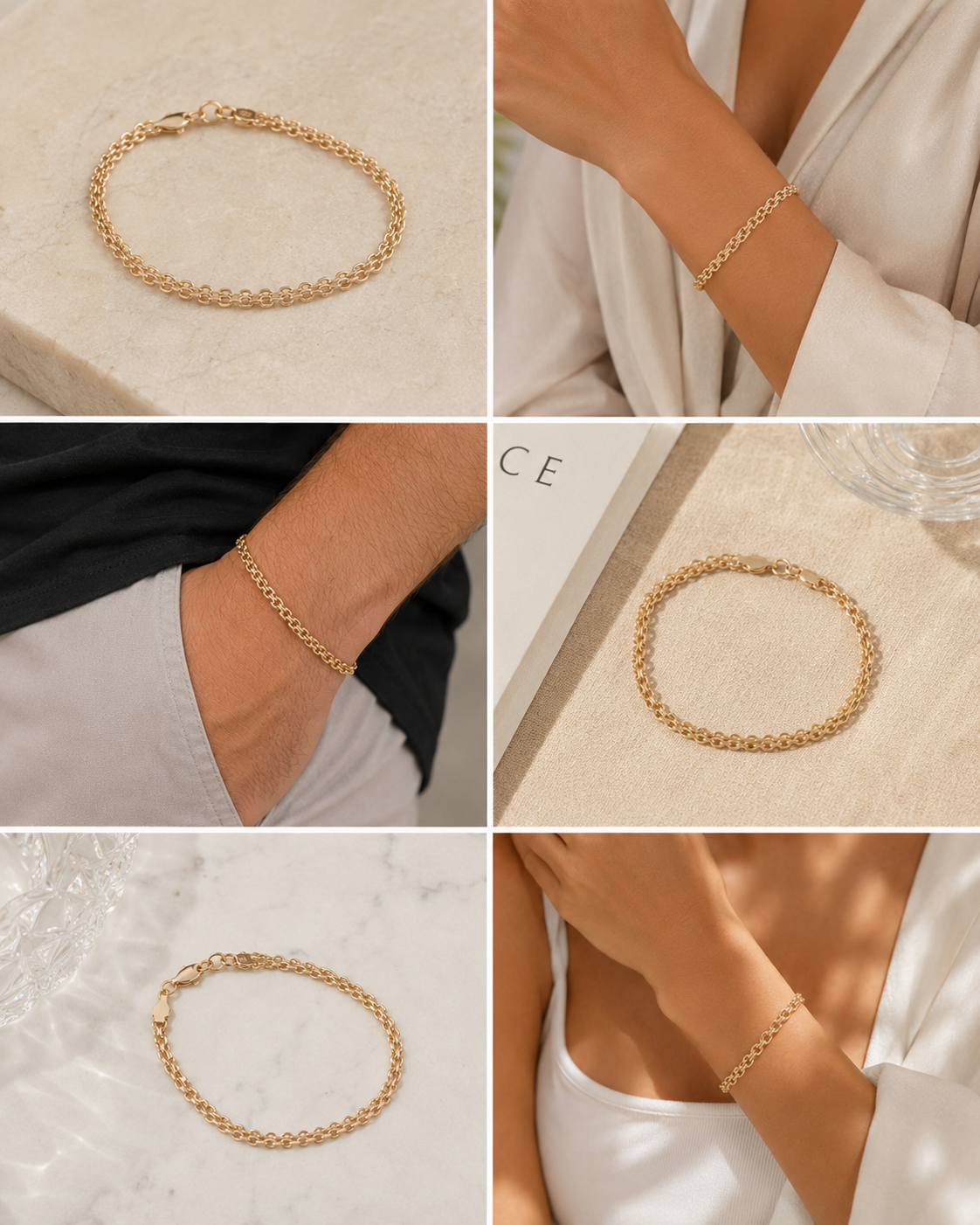 Pulsera Chinesca 4mm-18cm | Oro laminado