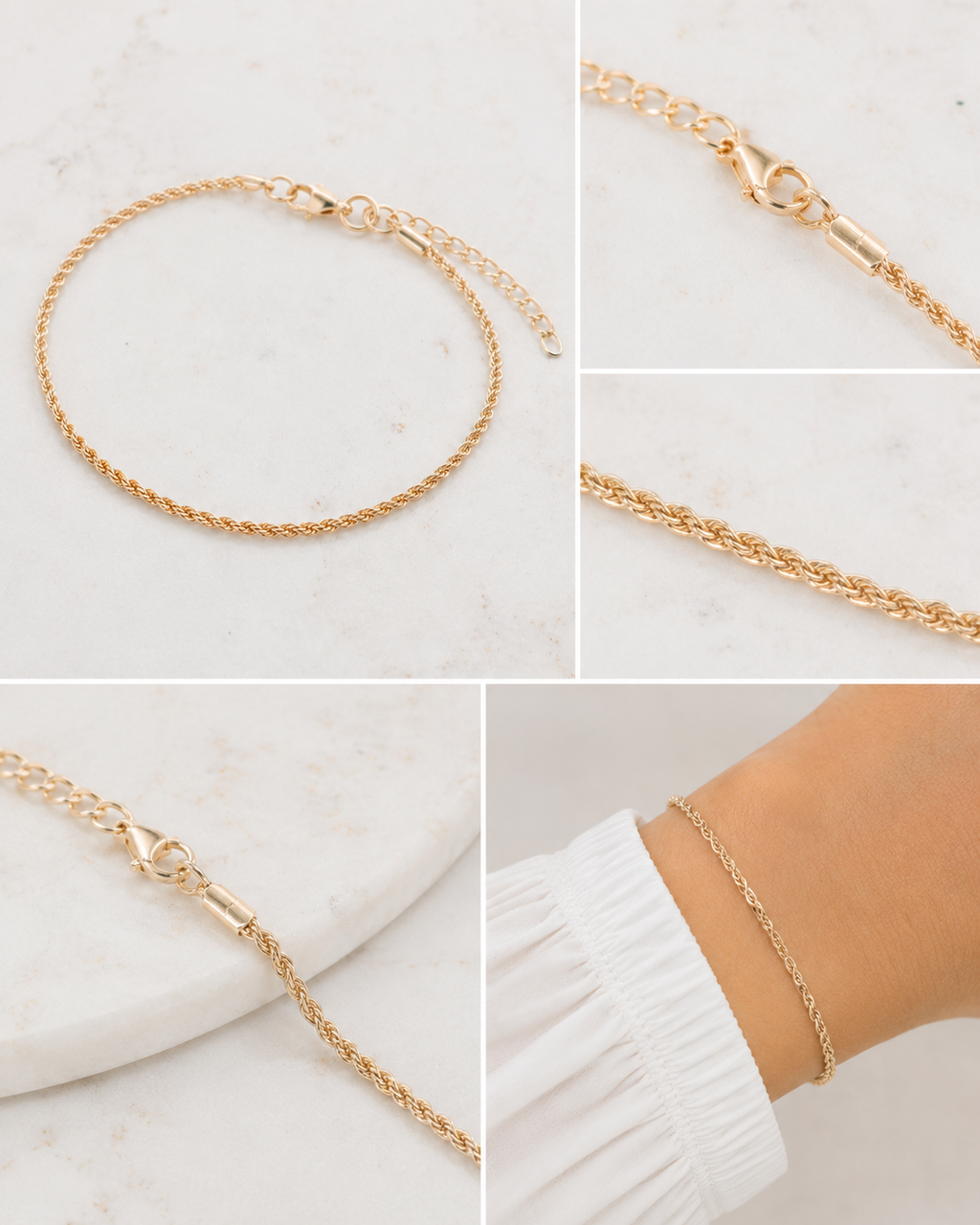 Pulsera franco mini 1.5MM | Oro laminado