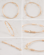Pulsera rustica 3 balines 5MM | Oro laminado