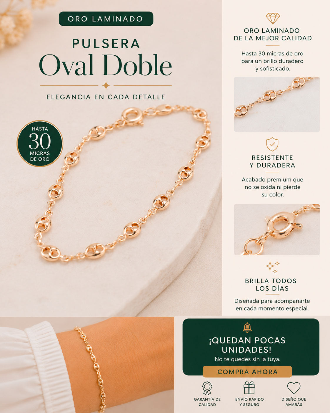Pulsera Gucci 18cm | Oro laminado