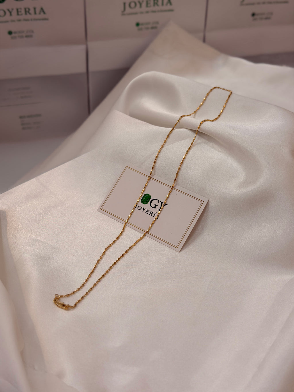 Cadena Venus facetada 60 cm | Oro laminado